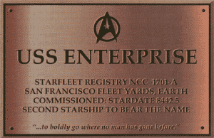 The Enterprise-A plaque