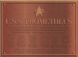 The Prometheus plaque.