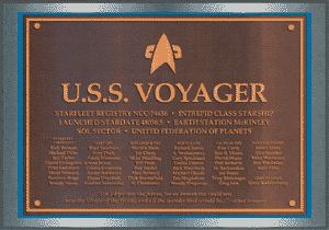 The Intrepid class Voyager's plaque